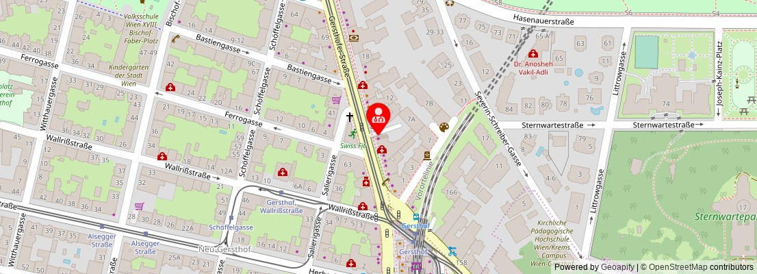 Street map section around the address