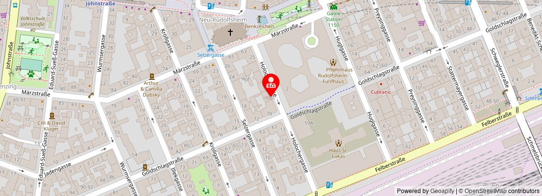 Street map section around the address