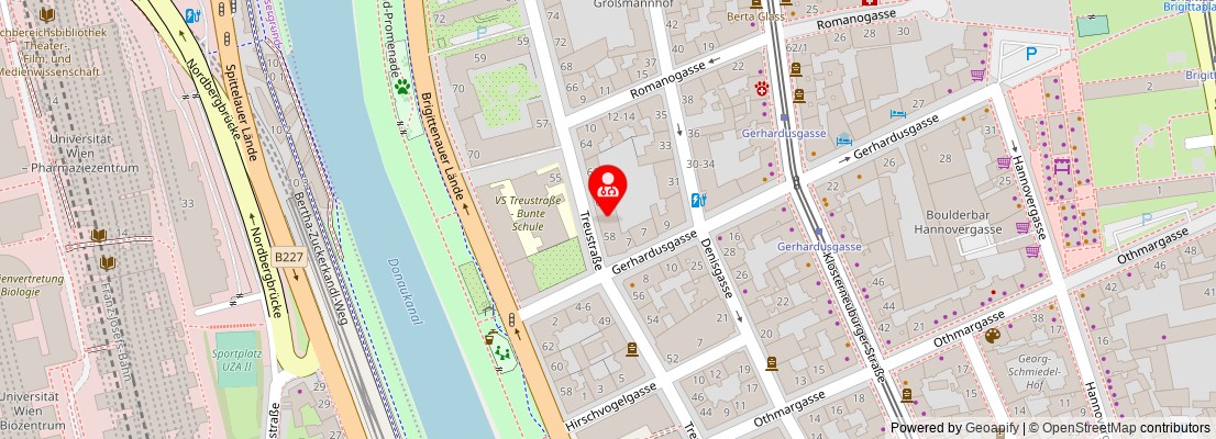 Street map section around the address