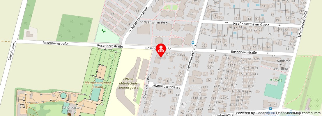 Street map section around the address