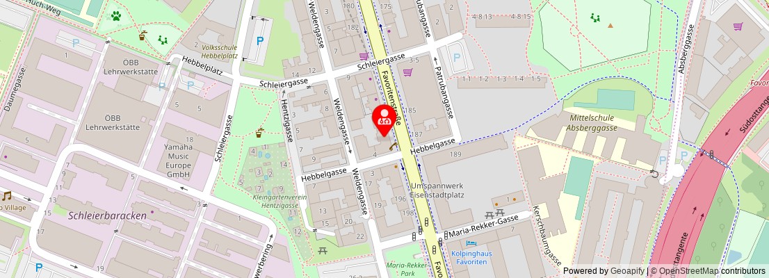 Street map section around the address