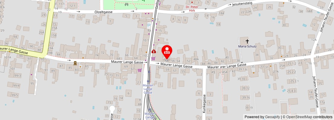 Street map section around the address