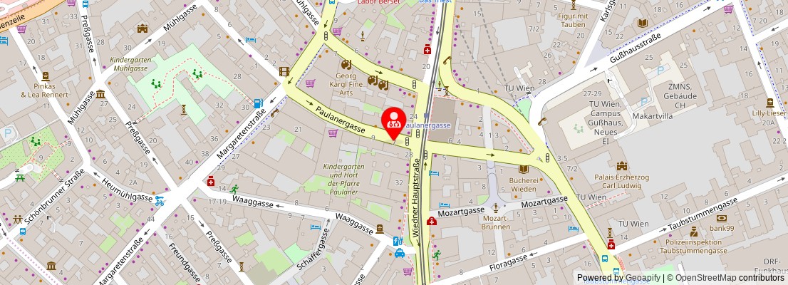 Street map section around the address