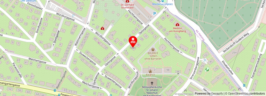 Street map section around the address