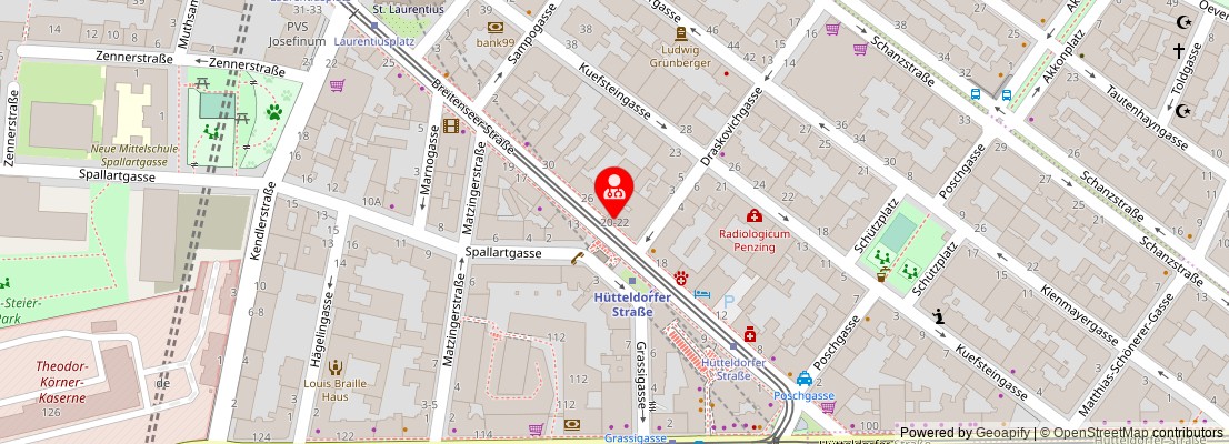 Street map section around the address