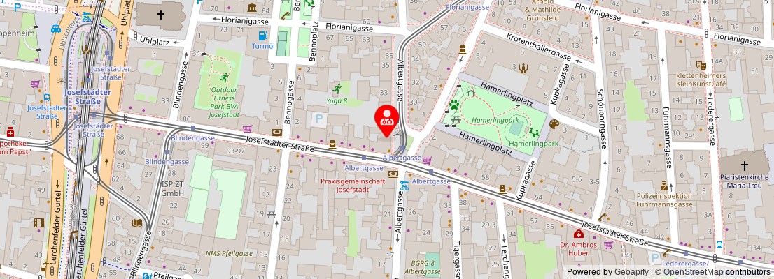 Street map section around the address