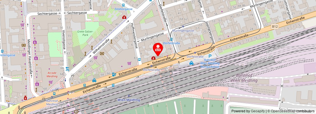 Street map section around the address