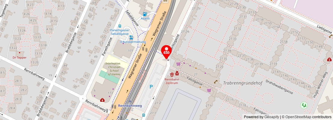 Street map section around the address