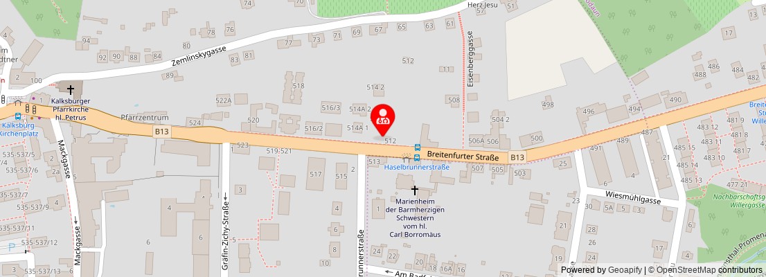 Street map section around the address