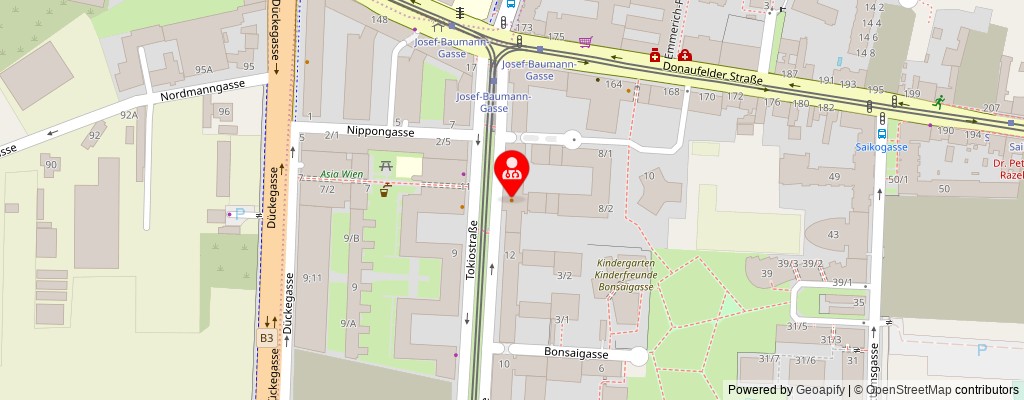 Street map section around the address