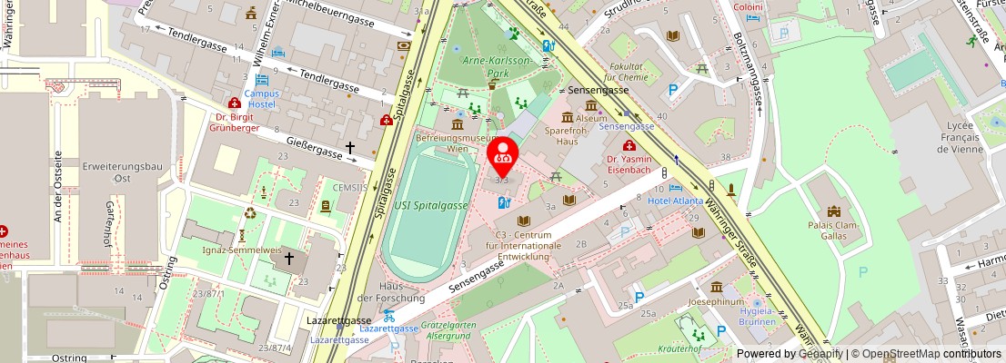 Street map section around the address