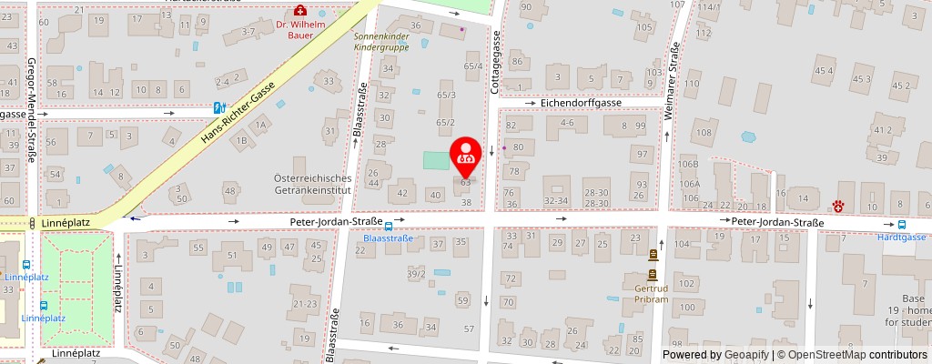 Street map section around the address