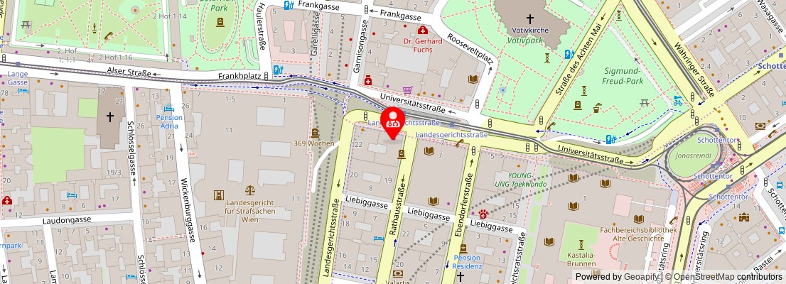 Street map section around the address