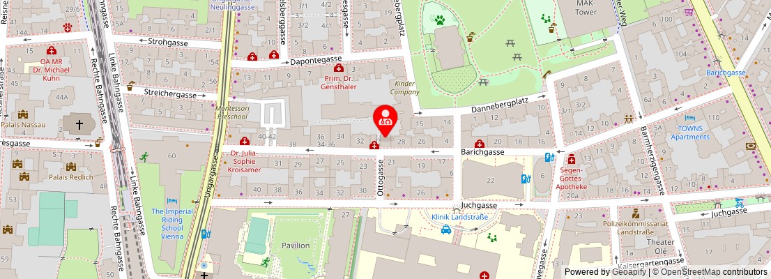 Street map section around the address