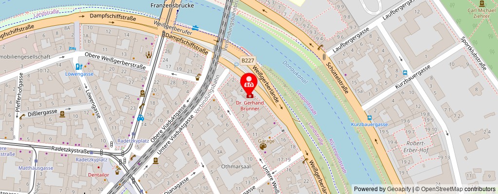 Street map section around the address
