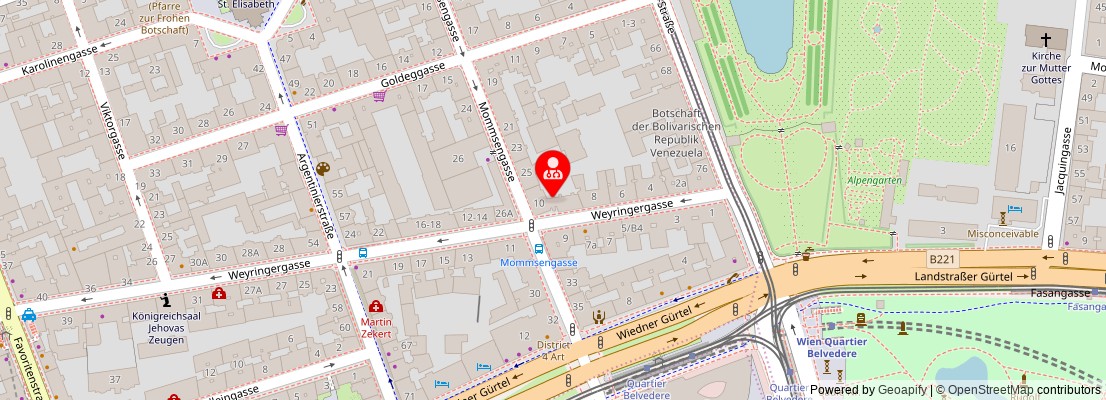 Street map section around the address