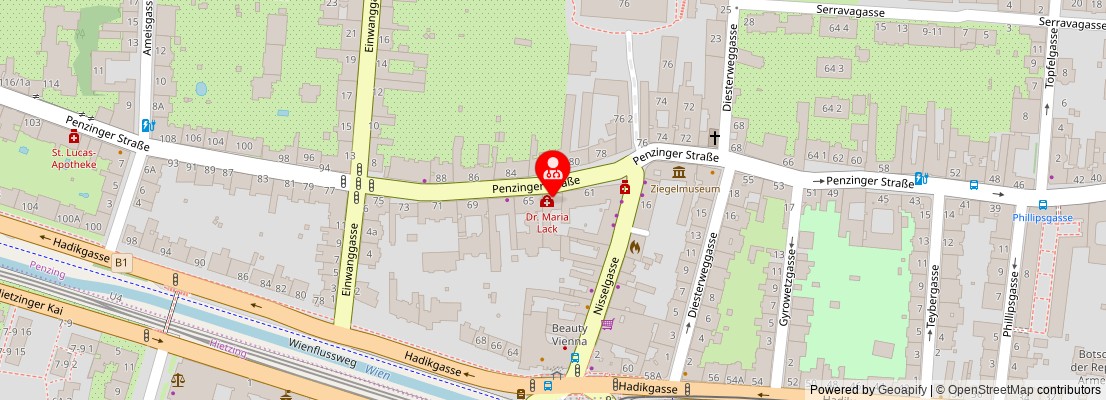 Street map section around the address