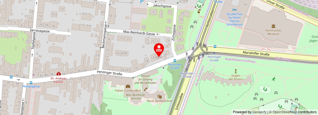 Street map section around the address