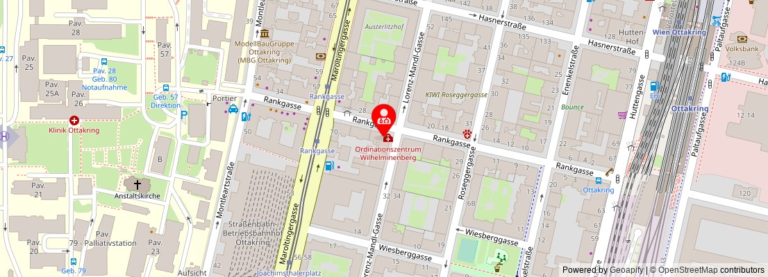 Street map section around the address