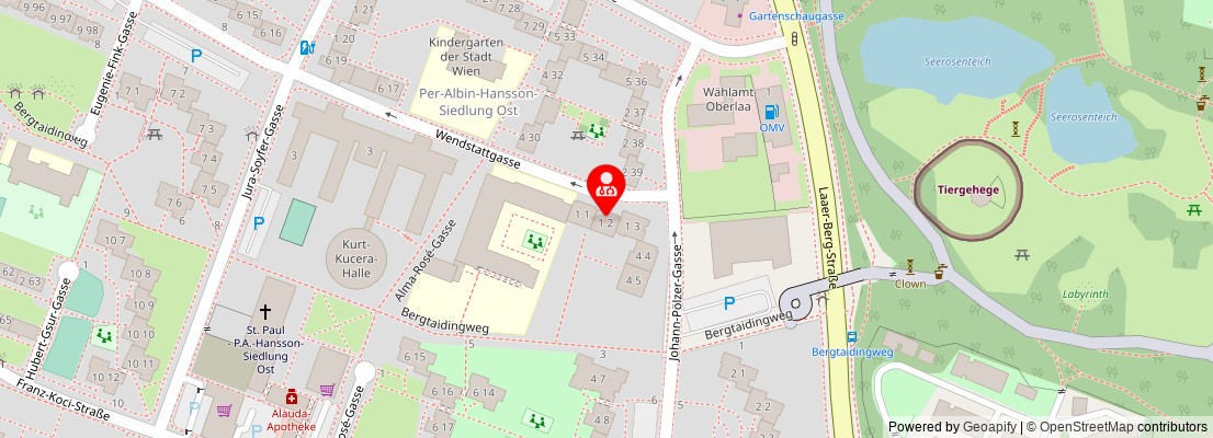 Street map section around the address