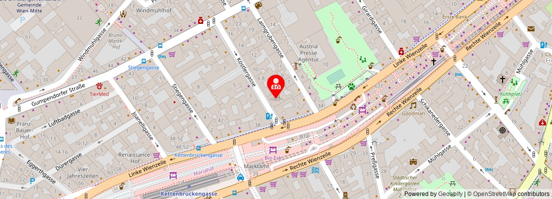 Street map section around the address