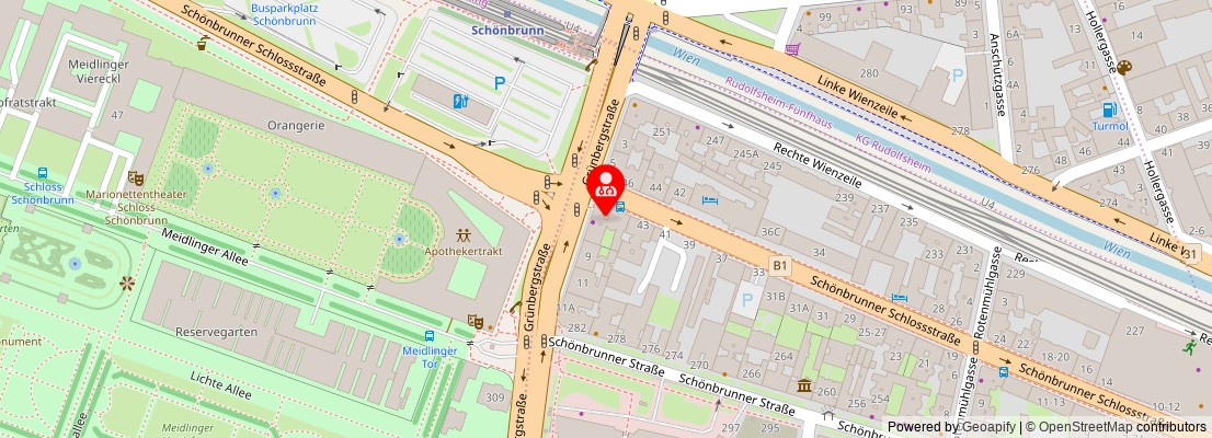 Street map section around the address