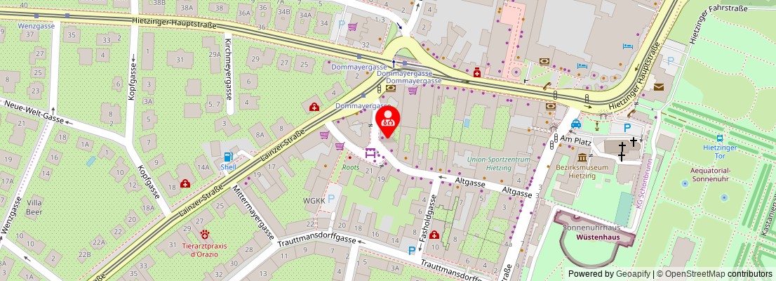 Street map section around the address