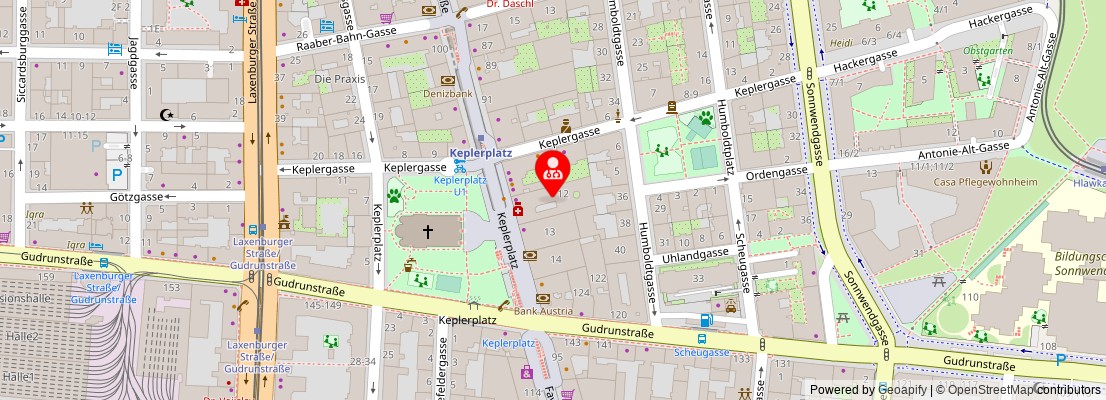 Street map section around the address