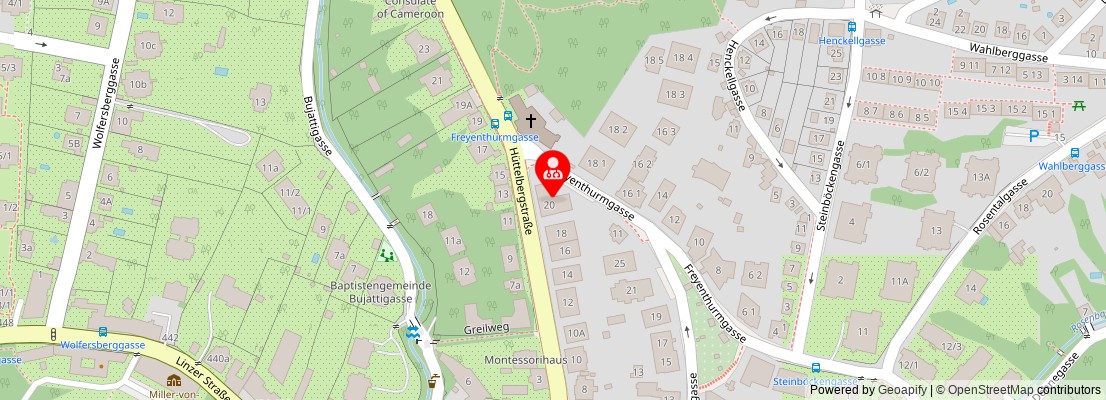 Street map section around the address