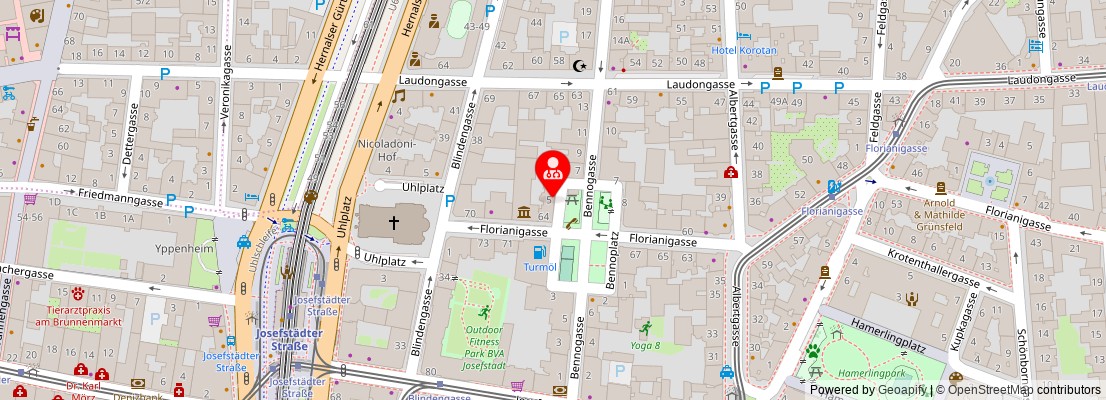 Street map section around the address