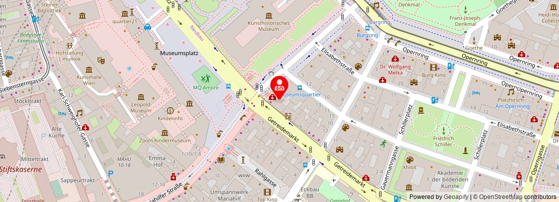Street map section around the address