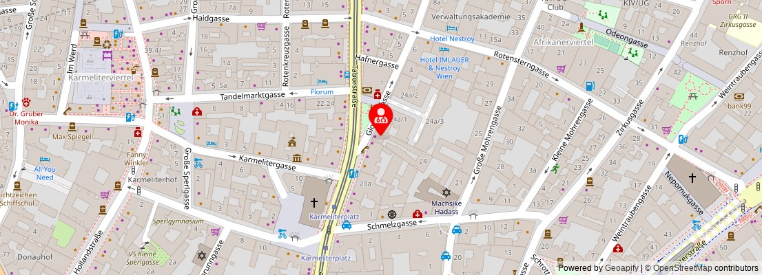 Street map section around the address