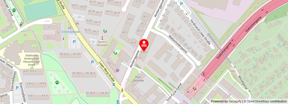 Street map section around the address