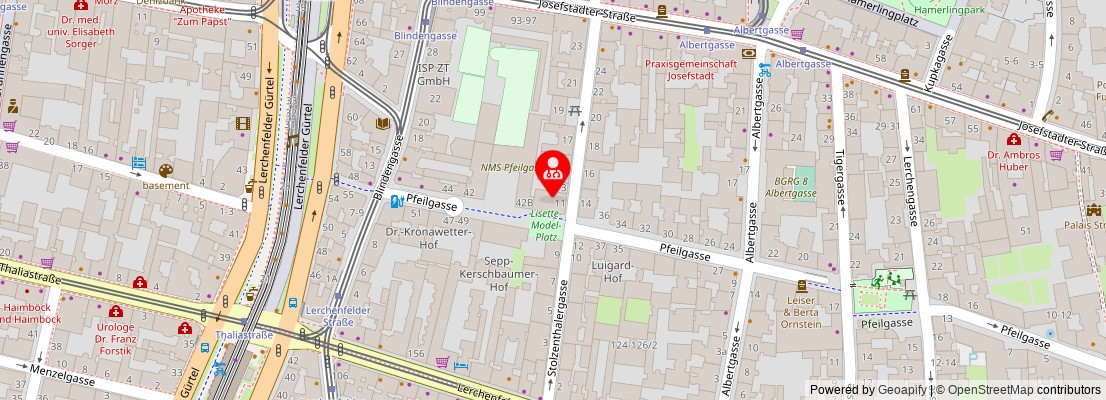 Street map section around the address