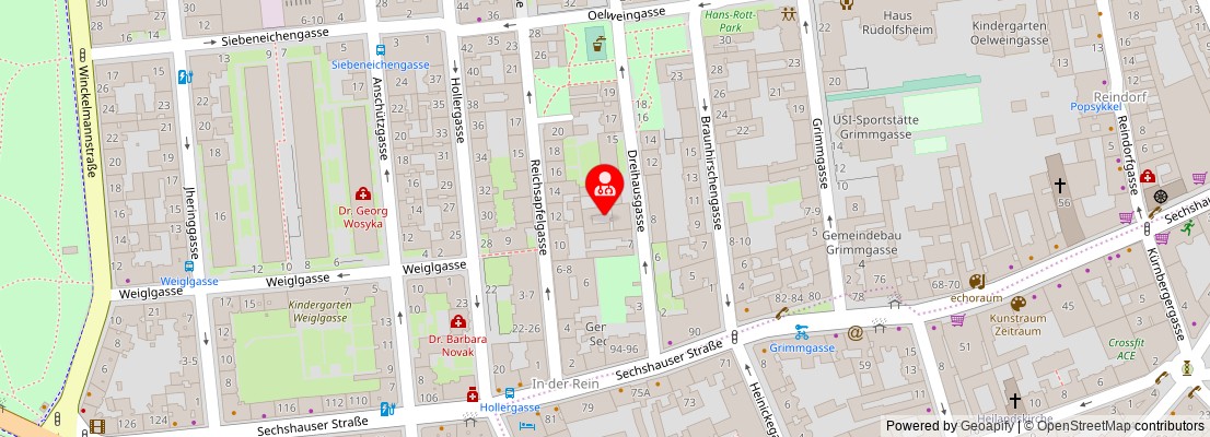 Street map section around the address