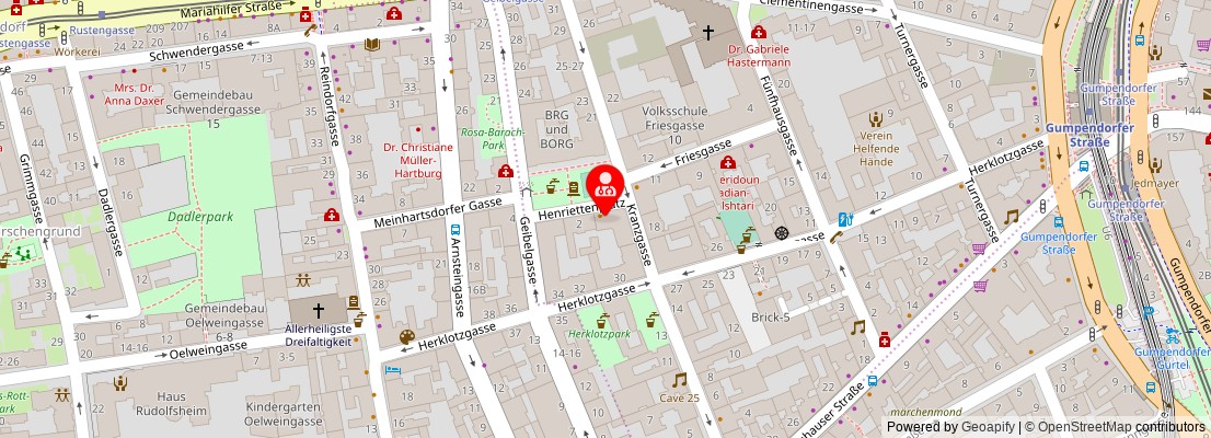 Street map section around the address