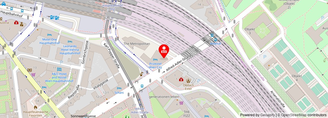 Street map section around the address