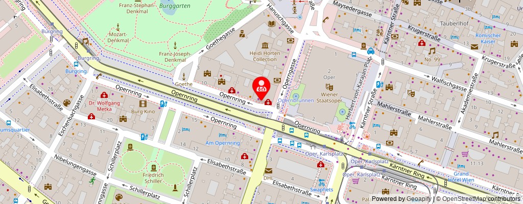 Street map section around the address