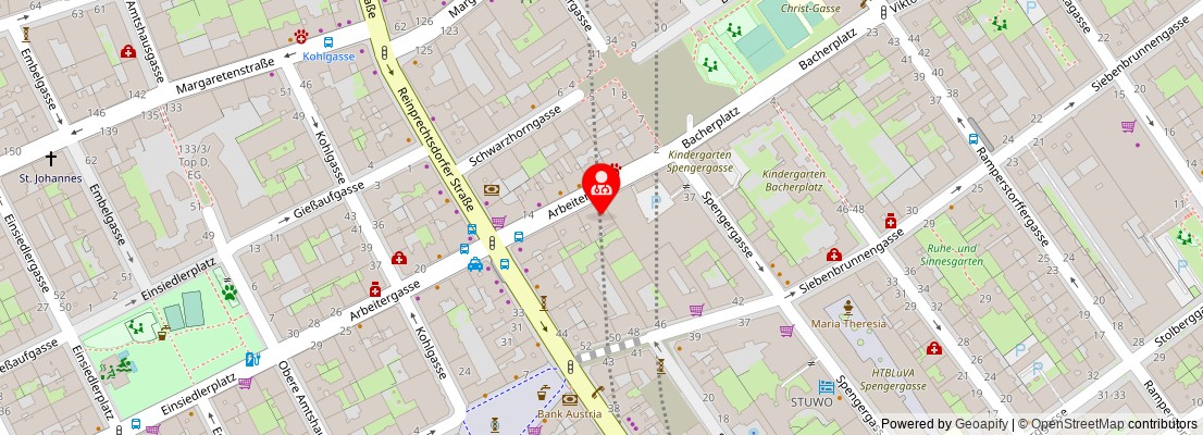 Street map section around the address