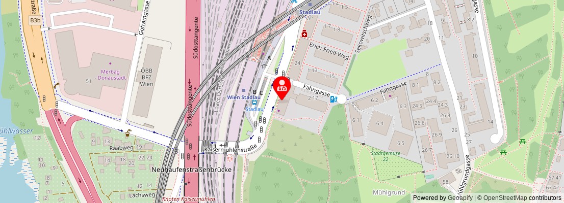 Street map section around the address