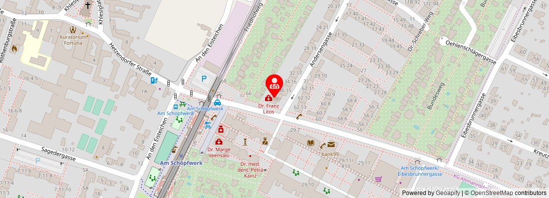 Street map section around the address
