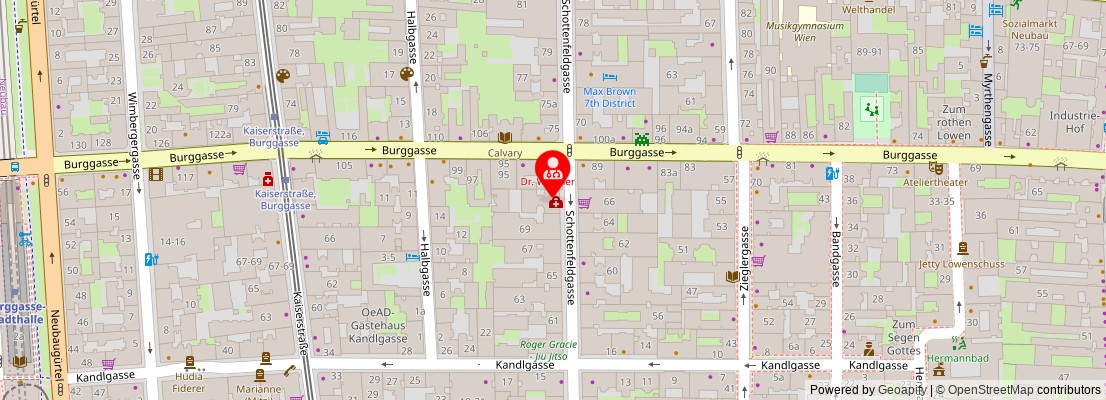Street map section around the address