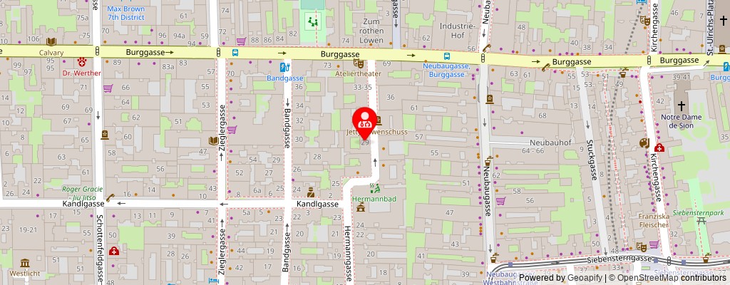 Street map section around the address