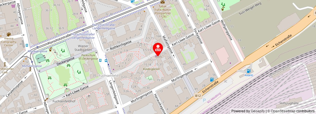 Street map section around the address