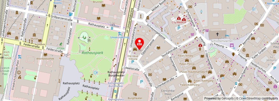 Street map section around the address