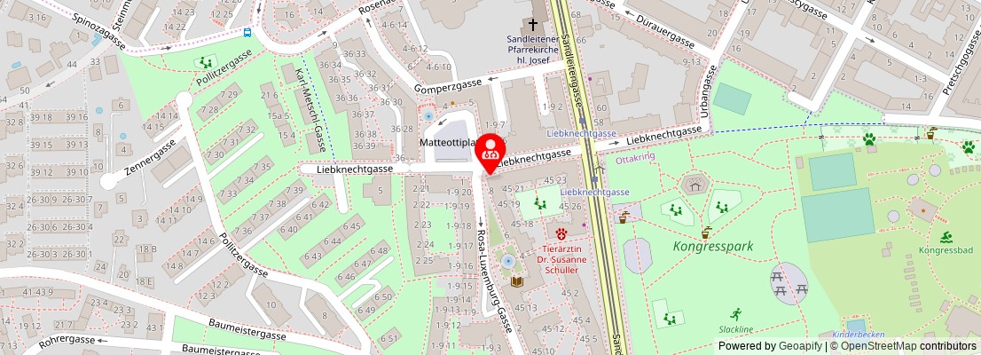 Street map section around the address
