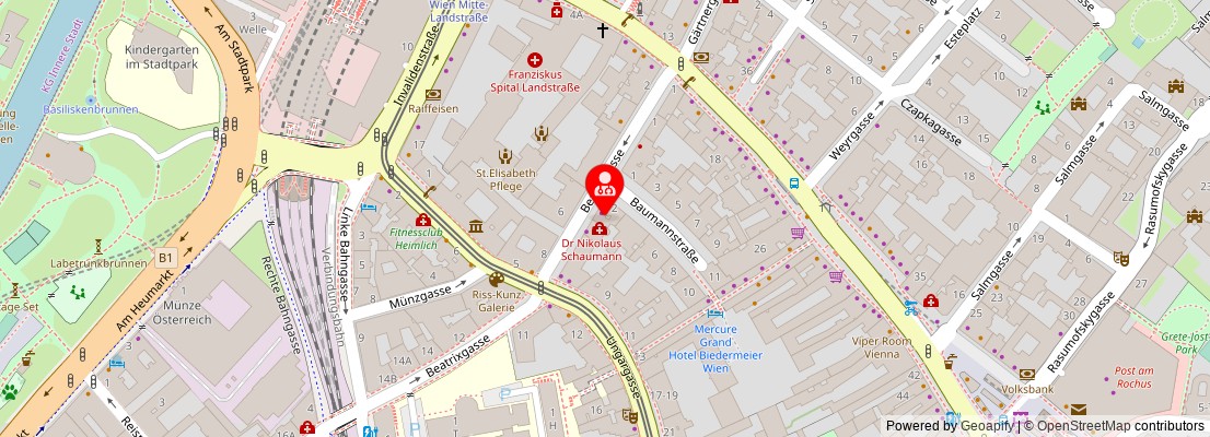 Street map section around the address
