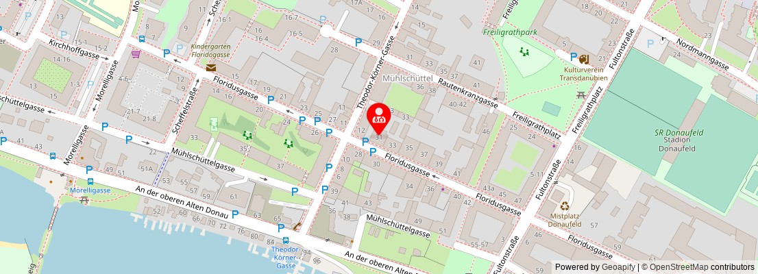Street map section around the address