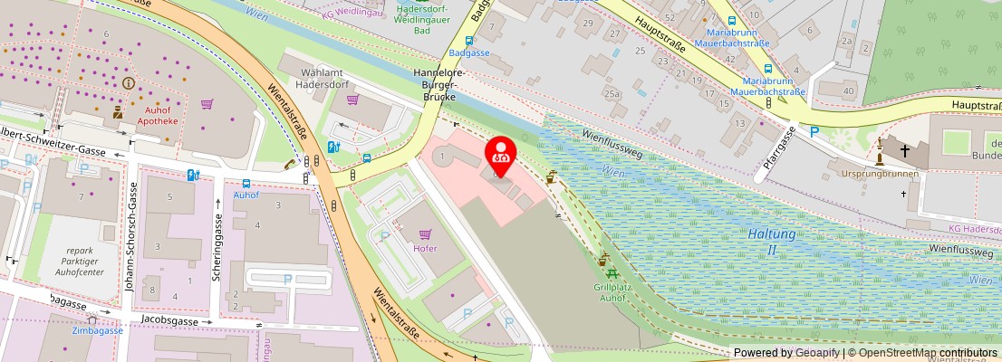 Street map section around the address