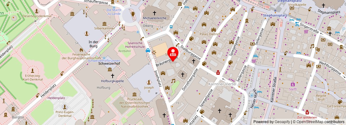 Street map section around the address